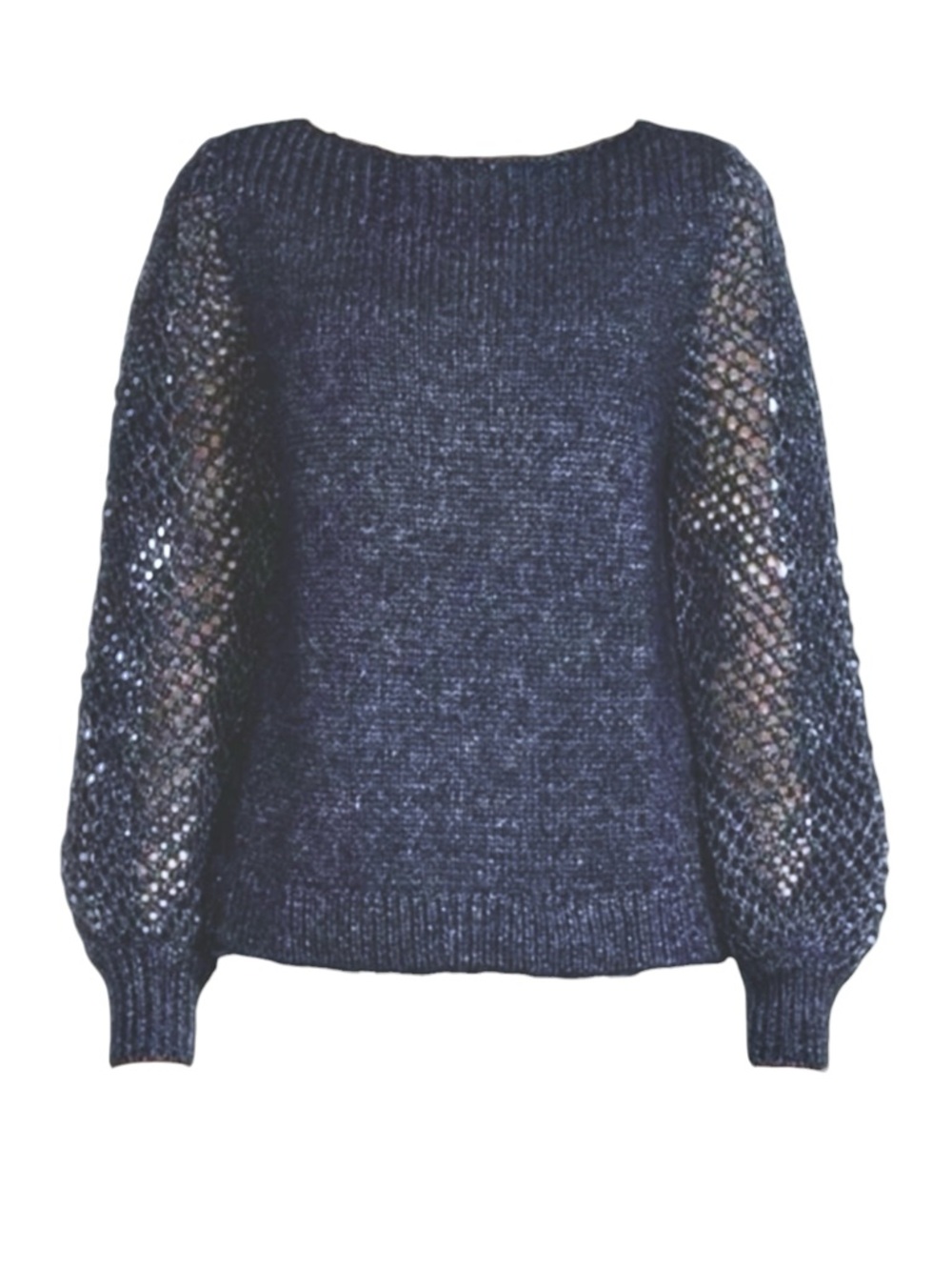 TOMMY BAHAMA Shimmer Balloon Sleeve Sweater in Navy